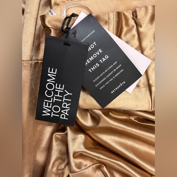 NWT retrofete Charity Dress in Gold new FWRD metallic corset cutout maxi - Picture 11 of 14